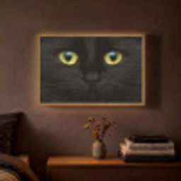 Kat - Zwart - Dieren - Natuur Light Box met batterij (Wandlamp) middel -sfeer4