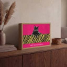 Kat - Baas - Roze - Tijgerprint Light Box met batterij (Wandlamp) middel -sfeer2