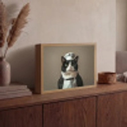 Kat - Kokskleding - Zwart - Wit Light Box met batterij (Wandlamp) middel -sfeer2