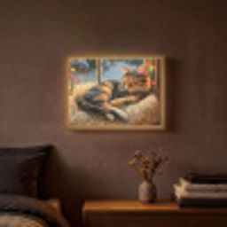 Kat - Kerst - Winter - Dier Light Box met batterij (Wandlamp) middel -sfeer4
