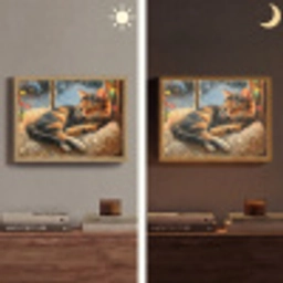 Kat - Kerst - Winter - Dier Light Box met batterij (Wandlamp) middel -sfeer3