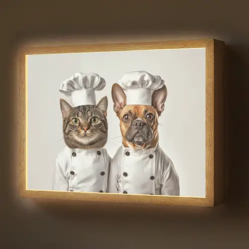 Kat - Hond - Kokskleding Light Box met batterij (Wandlamp) middel -z3d_website