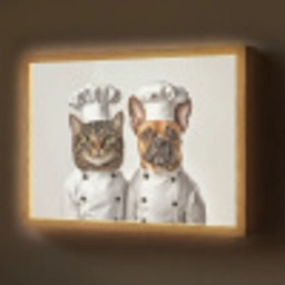 Kat - Hond - Kokskleding Light Box met batterij (Wandlamp) middel -z3d_website