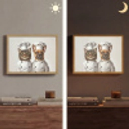 Kat - Hond - Kokskleding Light Box met batterij (Wandlamp) middel -sfeer3