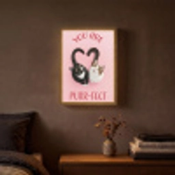 Kat - Hart - Tekst - Valentijn Light Box met batterij (Wandlamp) middel -sfeer4
