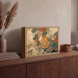 Kat - Sierlijk - Bloemen Light Box met batterij (Wandlamp) middel -sfeer2