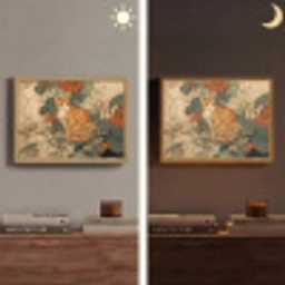 Kat - Sierlijk - Bloemen Light Box met batterij (Wandlamp) middel -sfeer3