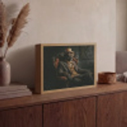 Kat - Pak - Oranje - Sigaar Light Box met batterij (Wandlamp) middel -sfeer2
