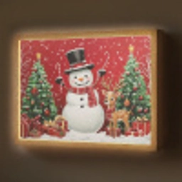 Feestvreugde - Winterbos - Kleurrijk Light Box met batterij (Wandlamp) middel -z3d_website
