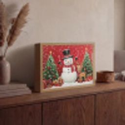 Feestvreugde - Winterbos - Kleurrijk Light Box met batterij (Wandlamp) middel -sfeer2