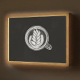 Krijttekening - Koffie - Latte art Light Box met batterij (Wandlamp) middel -z3d_website