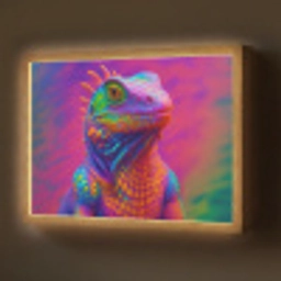 Kameleon - Dieren - Neon - Kleur Light Box met batterij (Wandlamp) middel -z3d_website