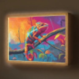 Kameleon - Tak - Gestreept - Bladeren Light Box met batterij (Wandlamp) middel -z3d_website