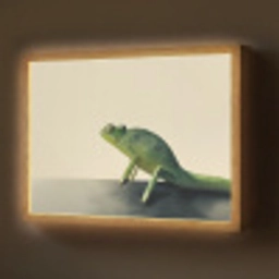 Kameleon - Groen - Minimalistisch Light Box met batterij (Wandlamp) middel -z3d_website