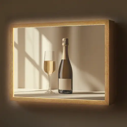 Champagne - Beige - Schaduw - Bubbels Light Box met batterij (Wandlamp) middel -z3d_website