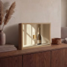 Champagne - Beige - Schaduw - Bubbels Light Box met batterij (Wandlamp) middel -sfeer2