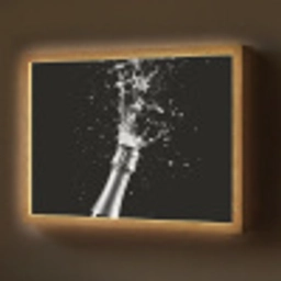 Champagne - Zwart - Spetters - Popping Light Box met batterij (Wandlamp) middel -z3d_website