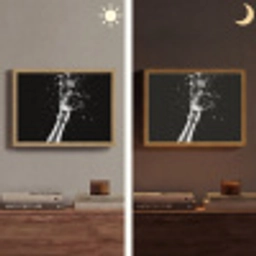 Champagne - Zwart - Spetters - Popping Light Box met batterij (Wandlamp) middel -sfeer3