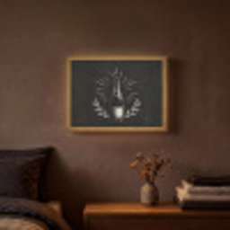 Champagnefles - Lauriertakken - Zwarte achtergrond Light Box met batterij (Wandlamp) middel -sfeer4