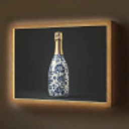 Champagne - Bloemen - Goud - Chique Light Box met batterij (Wandlamp) middel -z3d_website