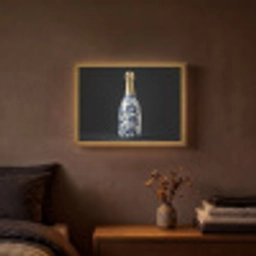 Champagne - Bloemen - Goud - Chique Light Box met batterij (Wandlamp) middel -sfeer4