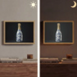 Champagne - Bloemen - Goud - Chique Light Box met batterij (Wandlamp) middel -sfeer3