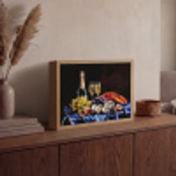 Champagne - Luxe - Oesters Light Box met batterij (Wandlamp) middel -sfeer2
