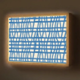 Ruitpatroon - Blauw - Crème Light Box met batterij (Wandlamp) middel 907 -z3d_website