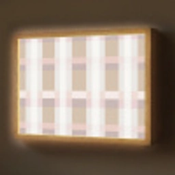 Ruitpatroon - Aardetinten - Minimalistisch Light Box met batterij (Wandlamp) middel 907 -z3d_website
