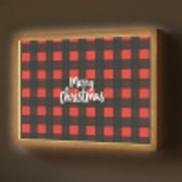 Geruit - Rood - Tekst - Christmas Light Box met batterij (Wandlamp) middel -z3d_website