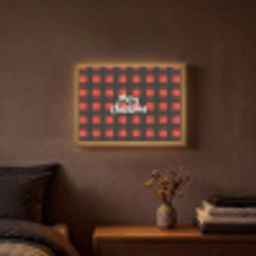 Geruit - Rood - Tekst - Christmas Light Box met batterij (Wandlamp) middel -sfeer4