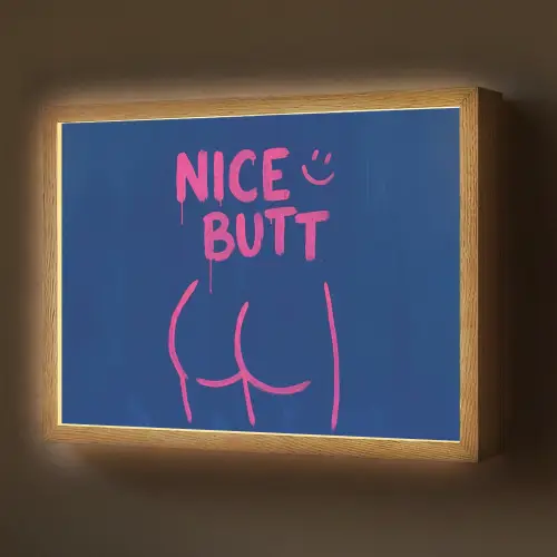 Brutaal - Grappig - Blauw Light Box met batterij (Wandlamp) middel -z3d_website
