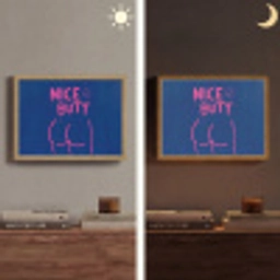 Brutaal - Grappig - Blauw Light Box met batterij (Wandlamp) middel -sfeer3