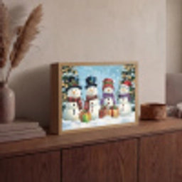 Vrolijk -  Sneeuw - Kleurrijk Light Box met batterij (Wandlamp) middel -sfeer2
