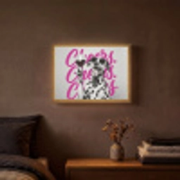 Cheers - Hond - Roze - Wijn Light Box met batterij (Wandlamp) middel -sfeer4