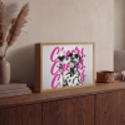 Cheers - Hond - Roze - Wijn Light Box met batterij (Wandlamp) middel -sfeer2
