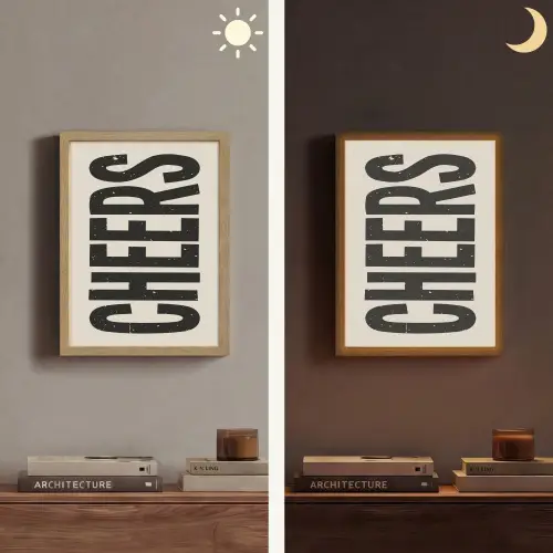 Cheers - Japandi - Zwart - Letters Light Box met batterij (Wandlamp) middel -sfeer3
