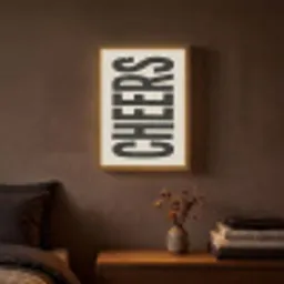 Cheers - Japandi - Zwart - Letters Light Box met batterij (Wandlamp) middel -sfeer4