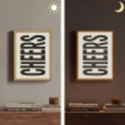 Cheers - Japandi - Zwart - Letters Light Box met batterij (Wandlamp) middel -sfeer3