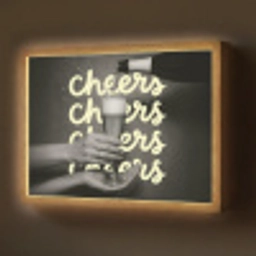 Cheers - Wijn - Zwart - Wit Light Box met batterij (Wandlamp) middel -z3d_website