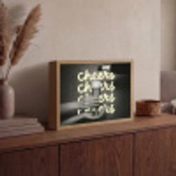 Cheers - Wijn - Zwart - Wit Light Box met batterij (Wandlamp) middel -sfeer2