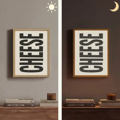 Kaas - Decoratie - Beige - Cheese Light Box met batterij (Wandlamp) middel -sfeer3