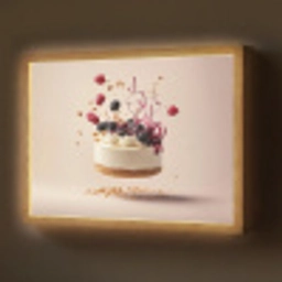 Cheesecake - Eten - Roze - Taart Light Box met batterij (Wandlamp) middel -z3d_website