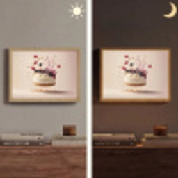 Cheesecake - Eten - Roze - Taart Light Box met batterij (Wandlamp) middel -sfeer3