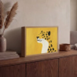 Cheetah - Illustratie - Geel Light Box met batterij (Wandlamp) middel -sfeer2