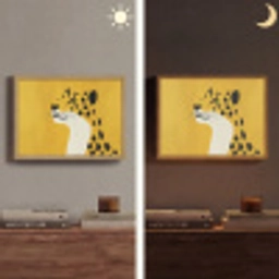 Cheetah - Illustratie - Geel Light Box met batterij (Wandlamp) middel -sfeer3