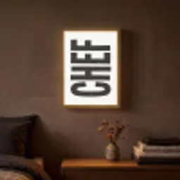 Chef - Japandi - Decoratie - Vintage Light Box met batterij (Wandlamp) middel -sfeer4