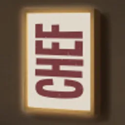 Chef - Rood - Japandi - Vintage Light Box met batterij (Wandlamp) middel -z3d_website