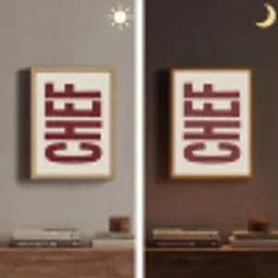 Chef - Rood - Japandi - Vintage Light Box met batterij (Wandlamp) middel -sfeer3