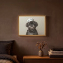 Kokskleding - Zwart - Hondje Light Box met batterij (Wandlamp) middel -sfeer4